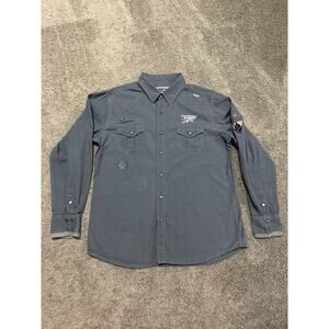 🍾🎉 Vintage Blac Label Premium Long sleeve Size Large Gray Hardcore Biker